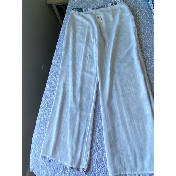 Anthropologie Greylin Wide Leg Pants Lined Stripes Floral Style KP5523A Size Med - Picture 14 of 15